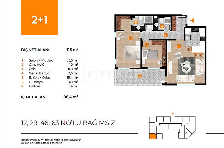 Appartement in Nilüfer