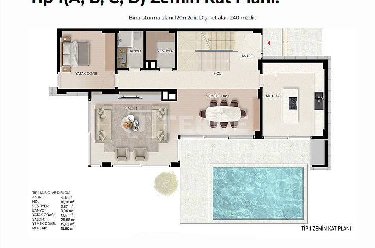 Geschakelde woning in Özlüce