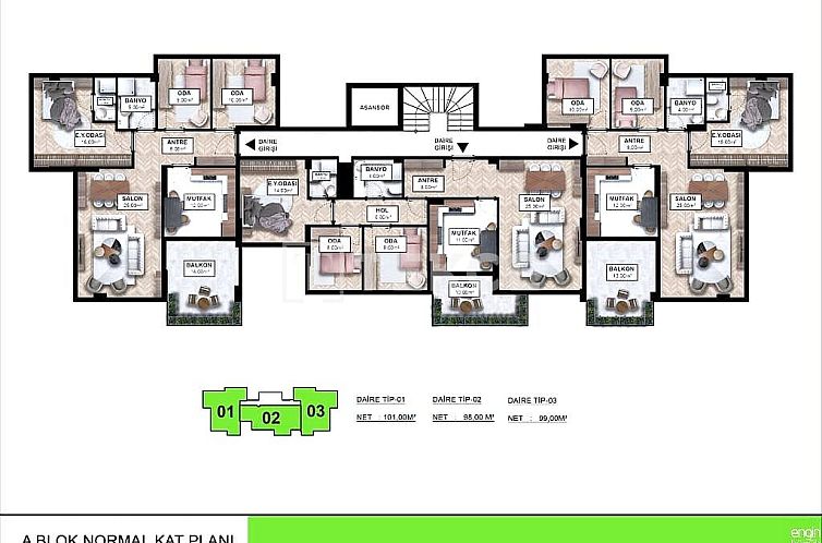 Appartement in Güzelyalı Burgaz