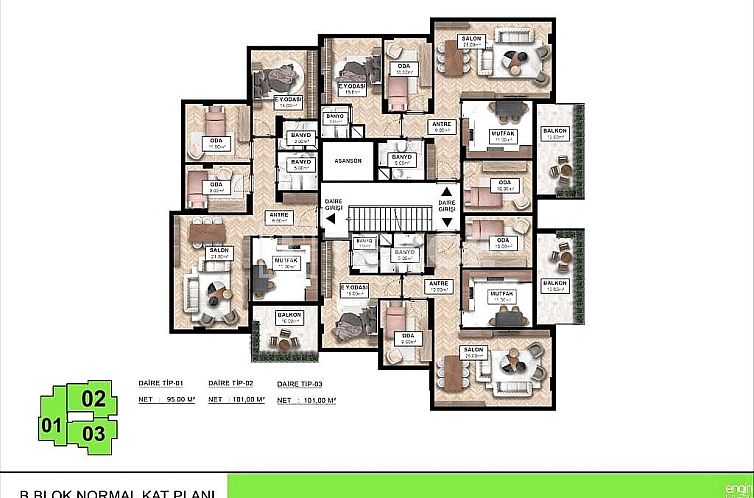 Appartement in Güzelyalı Burgaz