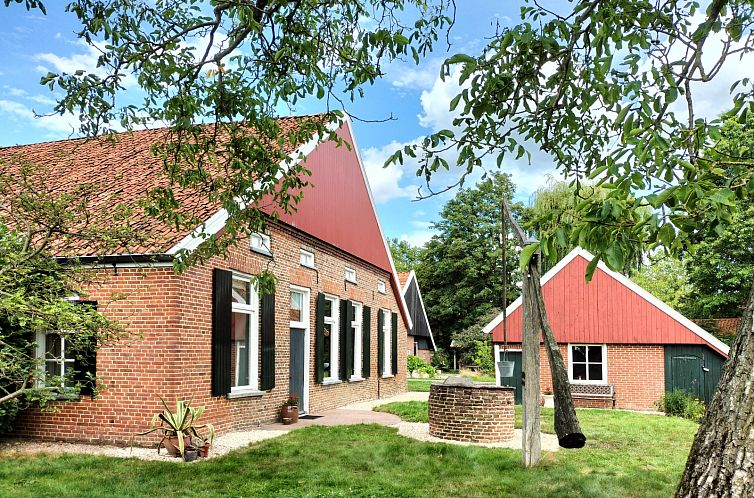 DG1922 vakantiehuis in Winterswijk Miste met rode daken en groene tuin in de Achterhoek, Gelderland.