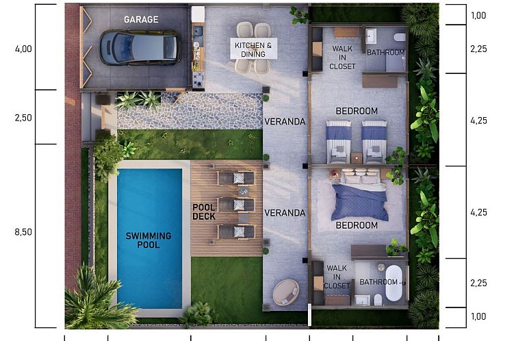Vrijstaande woning in Perancak