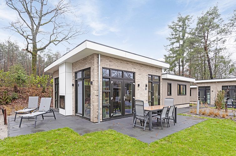 Belverdere Ferienhaus fuer 6 Personen in Beekbergen, Veluwe, Gelderland, mit moderner Terrasse und umgeben von Natur.