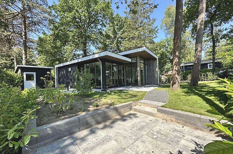 Detached house in Hoenderloo, a modern vacation home in the Veluwe, Gelderland, surrounded by green nature.