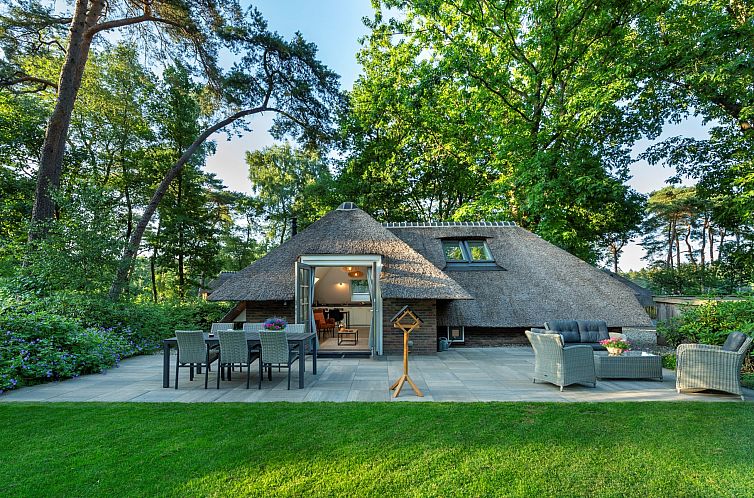 Vacation home Sprielderbosch 23 De Zwijnenstal, charming vacation home in Putten, Veluwe with thatched roof and spacious garden.