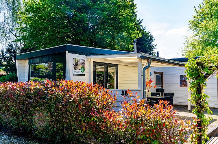 Vakantiehuis Merel in Hulshorst Veluwe met groene omgeving en terras.