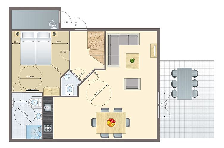 Bedroom in Coldenhove 6-person bungalow in Eerbeek, Veluwe with comfortable double bed.