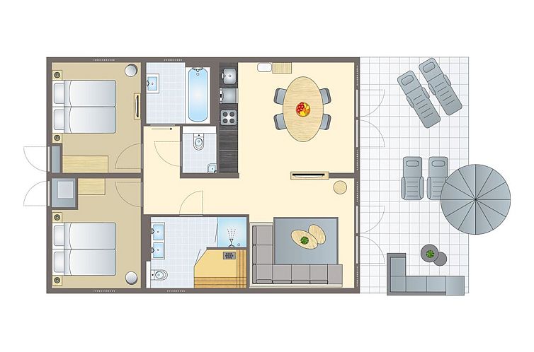 Modern 4-person house 4L in Sellingen, Southeast Groningen, surrounded by greenery.