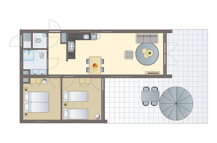Moderne 4-persoons woning 4C in Sellingen, Zuidoost Groningen, omgeven door groen.