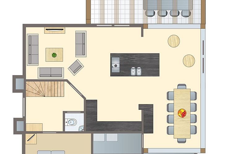 Moderne keuken in Kasteeldomein De Cauberg 10-persoonsvilla Culinair in Valkenburg a.d. Geul, Zuid Limburg.