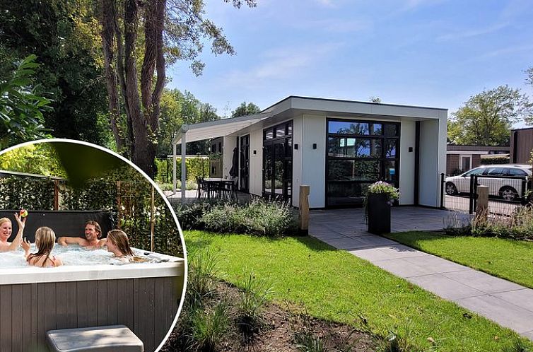 Modul Spezial 6 Personen Wellness in Cromvoirt mit moderner Veranda und gruener Umgebung in Hart van Brabant, Nordbrabant.