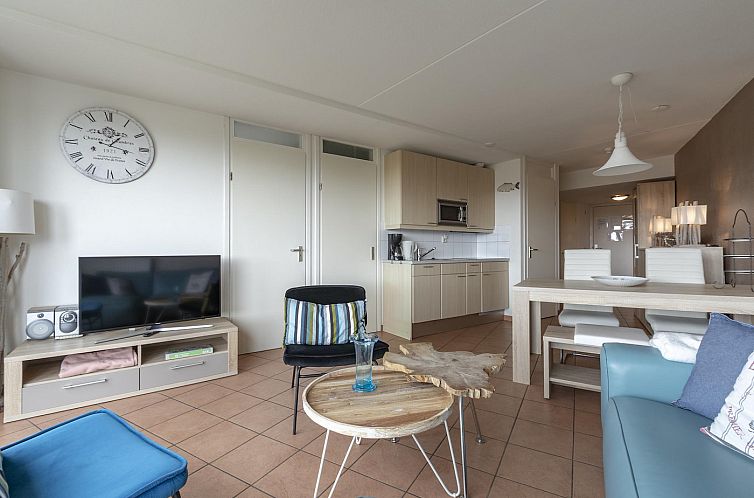 Gezellige woonkamer van Wijde Blick 307 Callantsoog, vakantiehuis aan de Noordzeekust, Noord-Holland.