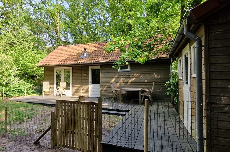 OV586 vakantiehuis in Marienberg, Vechtstreek, met houten veranda en groene omgeving.