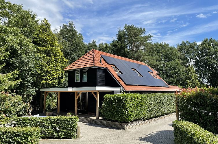 Vakantiehuis OV709 in Bruchterveld, Vechtstreek, Overijssel omgeven door groene natuur en voorzien van een zonnig terras.