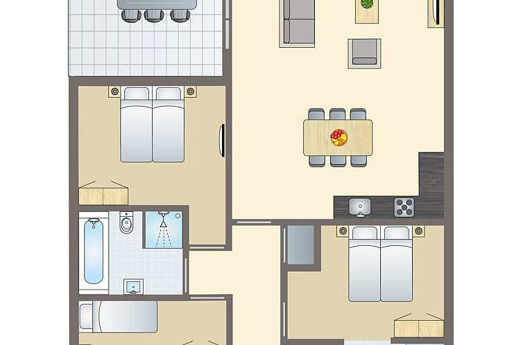 Bungalow Amerongse Berg 6-person with terrace in Overberg, Utrecht Hill Ridge, surrounded by greenery.