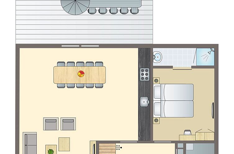 Strand Resort Ouddorp Duin villa in Ouddorp, Zuid-Holland met uitzicht op duinen en blauwe hemel.