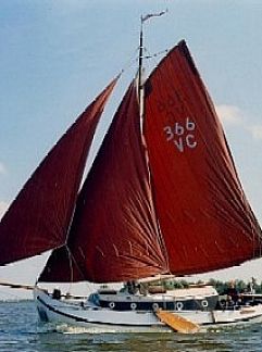 Boot platbodem jacht, Heeg, Heegermeer, 