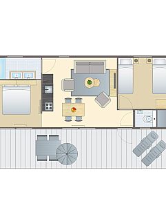 Bungalow 4-persoons lodge | 4B1, Gesves, Namur, Belgium
