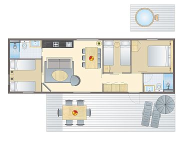 6 persoons hottub lodge | 6BW