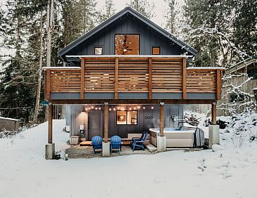 Vakantiehuis Hütte 50 hat einen Whirlpool, Wi-Fi und ist ha